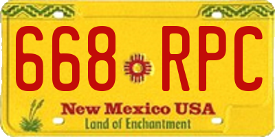 NM license plate 668RPC