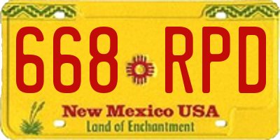 NM license plate 668RPD