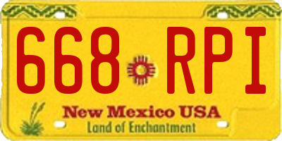 NM license plate 668RPI