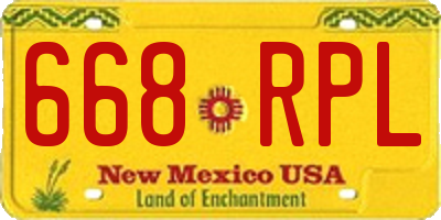 NM license plate 668RPL