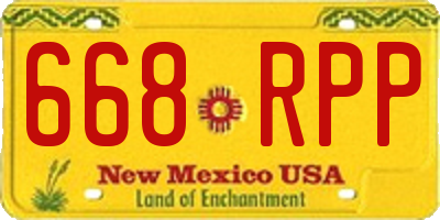 NM license plate 668RPP
