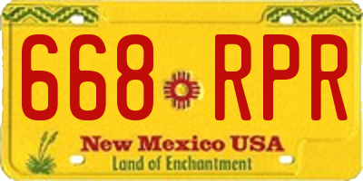 NM license plate 668RPR