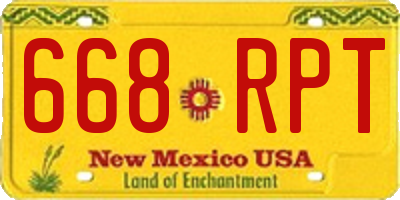 NM license plate 668RPT