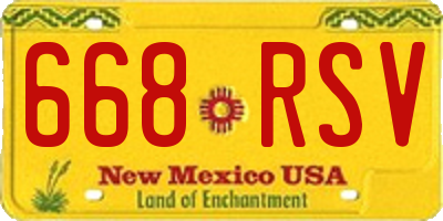 NM license plate 668RSV