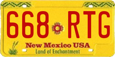 NM license plate 668RTG