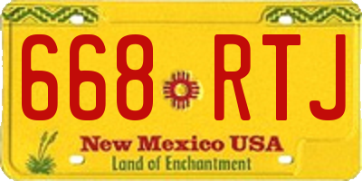 NM license plate 668RTJ