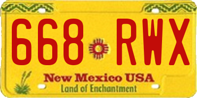NM license plate 668RWX