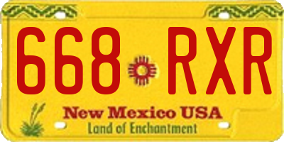 NM license plate 668RXR
