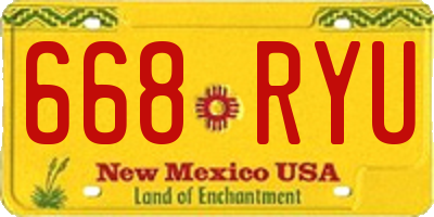 NM license plate 668RYU