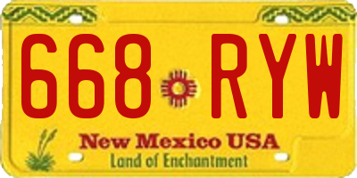 NM license plate 668RYW