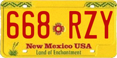 NM license plate 668RZY