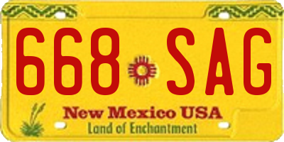 NM license plate 668SAG