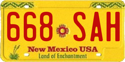 NM license plate 668SAH