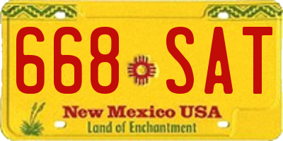 NM license plate 668SAT