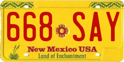 NM license plate 668SAY