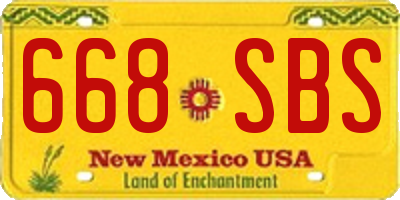NM license plate 668SBS
