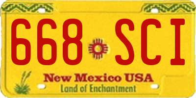 NM license plate 668SCI