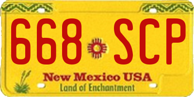 NM license plate 668SCP