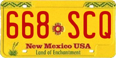 NM license plate 668SCQ