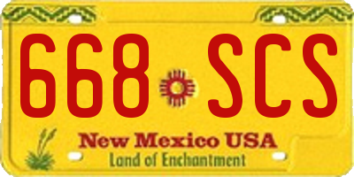 NM license plate 668SCS