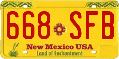 NM license plate 668SFB