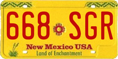 NM license plate 668SGR