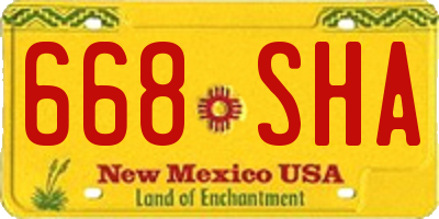 NM license plate 668SHA