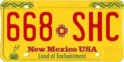 NM license plate 668SHC