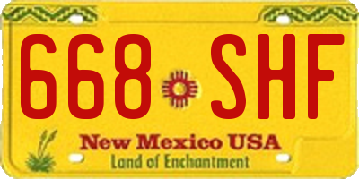 NM license plate 668SHF
