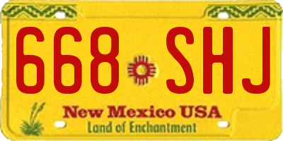 NM license plate 668SHJ