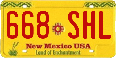 NM license plate 668SHL