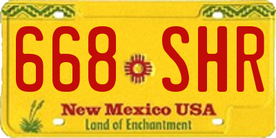 NM license plate 668SHR