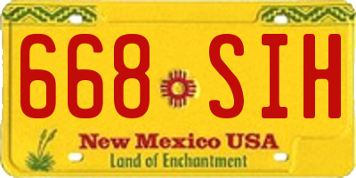 NM license plate 668SIH
