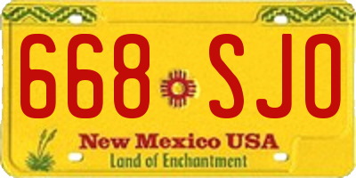 NM license plate 668SJO
