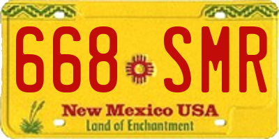 NM license plate 668SMR