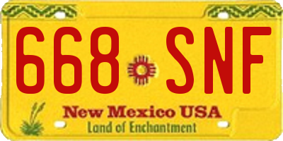 NM license plate 668SNF