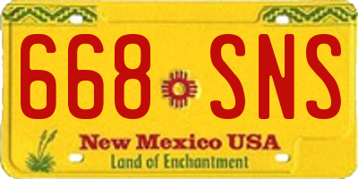 NM license plate 668SNS
