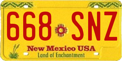 NM license plate 668SNZ