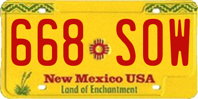 NM license plate 668SOW