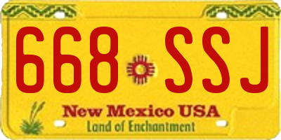 NM license plate 668SSJ
