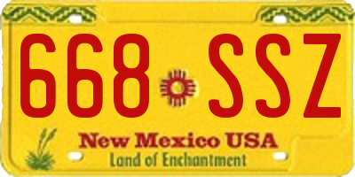 NM license plate 668SSZ