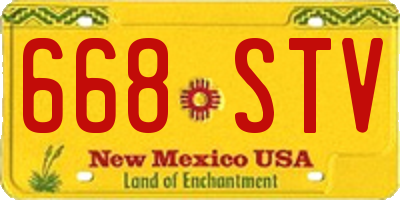 NM license plate 668STV