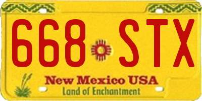 NM license plate 668STX