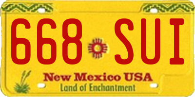 NM license plate 668SUI