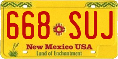 NM license plate 668SUJ