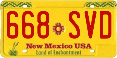 NM license plate 668SVD
