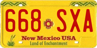 NM license plate 668SXA