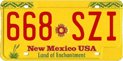 NM license plate 668SZI