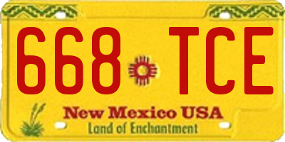 NM license plate 668TCE