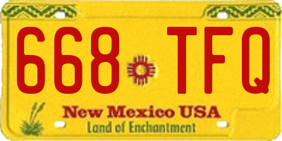 NM license plate 668TFQ